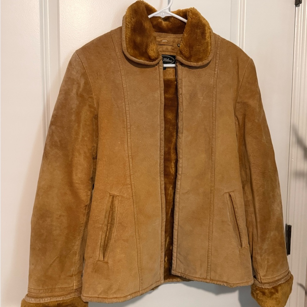 Mina Milano 70s Tan leather Jacket